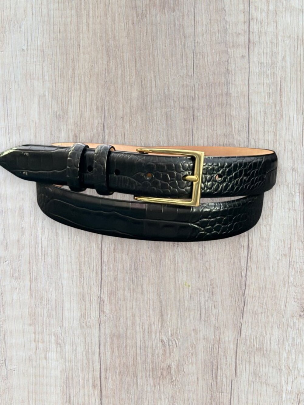 Belts.com Gold Adam Solid Brass Buckle Full-Grain Cowhide Dress Belt Black 46
